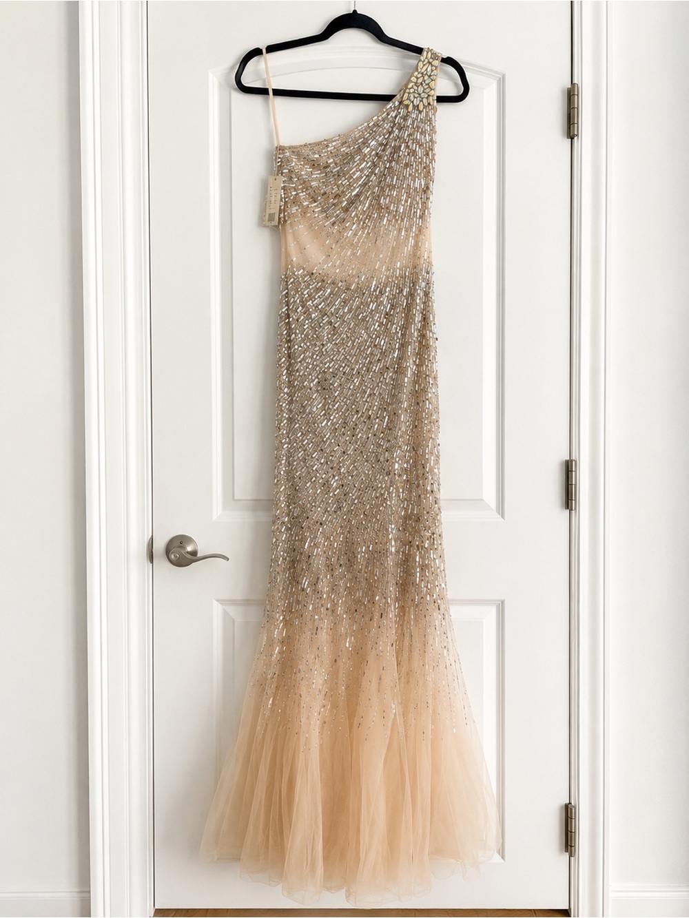 Jovani One-Shoulder Sequin Tulle Gown